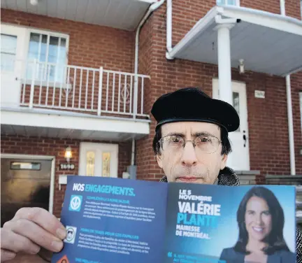  ?? ALLEN McINNIS ?? “We feel cheated,” says St-Michel resident Mario Caluori, who will pay $3,454 in taxes this year. “This is a heavy burden for people on low income who do not have cost-of-living increases built into their revenue.” Caluori says he voted for Valérie...