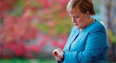  ?? FOTO: NTB SCANPIX ?? Angela Merkel har varslet at hun går av som sjef for partiet sitt, CDU, under landsmøtet i Hamburg i desember.