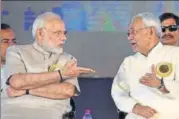  ?? PTI FILE PHOTO ?? Prime Minister Narendra Modi (left) with Bihar chief minister Nitish
Kumar during a programme.