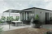  ??  ?? Il progetto Due immagini che mostrano come sarà Concreto e la sua terrazza con vista sulla città che cambia