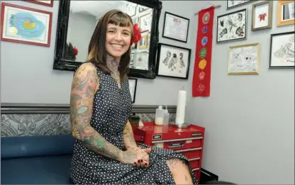  ?? GARY NYLANDER/The Daily Courier ?? Tanya Viala of Mermaid Tattoos got her first tattoo when she was 16 years old. She now has so many that she has lost count.