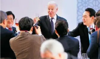  ?? REUTERS ?? Joe Biden realizó su primera gira en Asia, iniciando en Corea del Sur