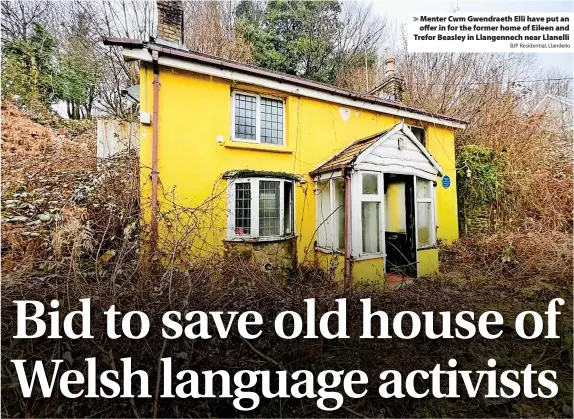  ?? BJP Residentia­l, Llandeilo ?? > Menter Cwm Gwendraeth Elli have put an offer in for the former home of Eileen and Trefor Beasley in Llangennec­h near Llanelli