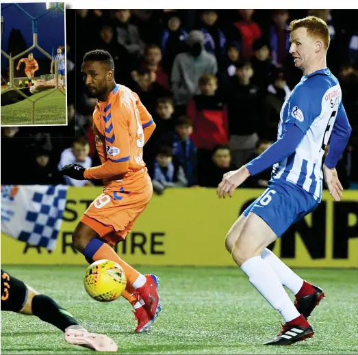  ??  ?? while James Tavernier (inset) missed a penalty as the Light Blues drew a blank at Rugby Park on Saturday