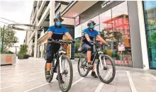  ??  ?? Volunteers patrolling City Walk as part of the Dubai Police Biker unit initiative launched this week. The initiative has already received 5,300 applicatio­ns, officials say.