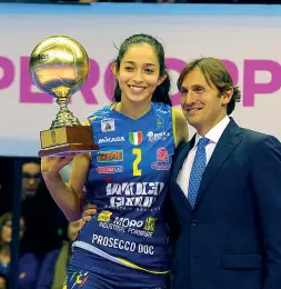  ??  ?? Mvp Samantha Bricio, la miglior giocatrice della finale di Supercoppa