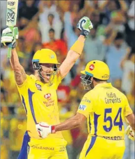  ?? BCCI ?? Chennai Super Kings were staring at defeat before Faf du Plessis (67* off 42 balls) and Shardul Thakur (15* off 5) took the team to a twowicket win over Sunrisers Hyderabad in Qualifier 1 on Tuesday.