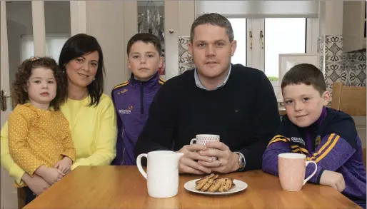  ??  ?? Cllr Ger Carthy at home with his wife Anne Marie, sons Michael and Daniel, and daughter Erin.