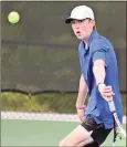  ?? Jeremy Stewart / RN-T ?? Model’s Parker Stone watches his return during his match Wednesday.