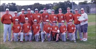  ?? Submitted photo ?? The second-place Upper Deck Post 86/14 Jr. Legion baseball team featured (front row, left to right) Jason Marolla, Aidan Heaney, Mike Clapprood, Kyle DeLuca, Zack Leduc, Ryan Slaney and Josh Slaney; (back row, left to right) coach Joel Landry,...