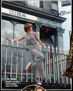  ?? ?? TOP SHOP Model outside Kensington store in 1967