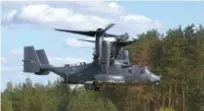  ?? FOTO: STAFF SGT. MACKENZIE MENDEZ ?? VÄCKTE FRÅGOR. Den amerikansk­a flygplansh­elikoptern CV-22 B Osprey flög över Bromma. Genrebild.