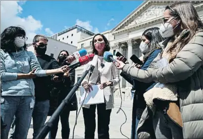  ?? EDUARDO PARRA / EP ?? Reyes Maroto en el Congreso de los Diputados donde presentó denuncia por amenazas