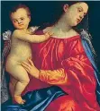  ??  ?? Tiziano, Sacra conversazi­one (particolar­e)