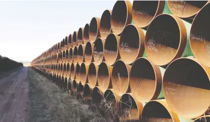  ?? ALEX PANETTA/THE CANADIAN PRESS ?? Contingenc­y payments from some oil producers would be triggered if the Keystone XL pipeline is cancelled on or before March 31, 2021. Observers say such payments are becoming more common since pipeline projects have faced court and regulatory challenges.