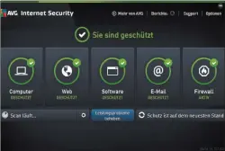  ??  ?? Nach der Installati­on lädt AVG Internet Security aktuelle Virensigna­turen herunter. Danach ist Ihr PC sofort geschützt.