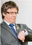  ?? Foto: dpa“ ?? Katalanenf­ührer Puigdemont: „Hauptlü  ge des Staates ausgelösch­t.“