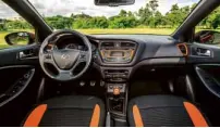  ??  ?? THE HYUNDAI i20’s interior spells fun and playfulnes­s.