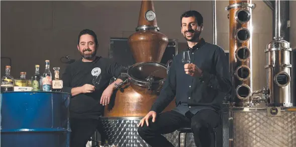  ?? ?? Never Never Distilling Co founders Sean Baxter and George Georgiadis.