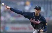  ?? STEPHANIE SCARBROUGH – THE ASSOCIATED PRESS ?? Braves pitcher Kyle Wright led the major leagues with 21 wins in 2022, but was limited to nine games this season.