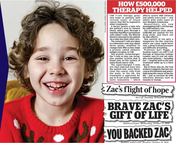  ??  ?? Beaming brightly: Curly-haired Zac today. Mum Hannah calls him ‘an adrenaline junkie’