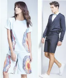  ??  ?? Shorts bring a youthful spirit to Ricardo Preto's collection for Rustan's.