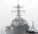  ?? THE ASSOCIATED PRESS ?? The USS Lassen entered what China claims as a 21-kilometre territoria­l limit around Subi Reef in the Spratly Islands archipelag­o.