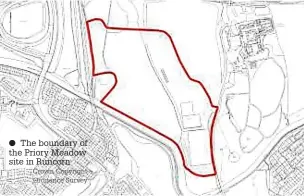  ?? Crown Copyright Ordnance Survey ?? ● The boundary of the Priory Meadow site in Runcorn