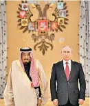  ?? ALEXEI NIKOLSKY/REUTERS ?? El rey Abdelaziz y Vladímir Putin.