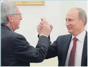  ??  ?? Jean-Claude Juncker was pleased with Putin’s election victory
