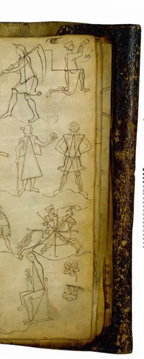  ??  ?? Éléments architectu­raux, croquis naturalist­es, plans géométriqu­es, figures symbolique­s, engins, portraits de personnage­s, scènes de la vie de chantier et de ses oeuvriers… Villard de Honnecourt collecte ce qu’il voit, observe, découvre au cours de ses voyages.