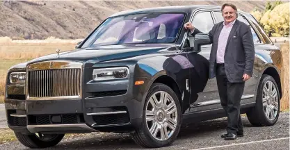  ??  ?? ENTERING ROYAL SERVICE: The impressive new Rolls-Royce Cullinan is admired by our man Ray Massey