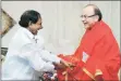  ??  ?? Finance Minister Arun Jaitley with Telangana CM KC Rao on Sunday.