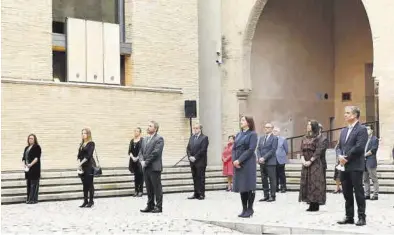  ?? GOBIERNO DE ARAGÓN ?? Celebració­n del Día de Aragón el año pasado, cuando la pandemia apenas permitió un pequeño acto.