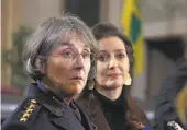  ?? Liz Hafalia / The Chronicle ?? Oakland Police Chief Anne Kirkpatric­k (left), shown with Mayor Libby Schaaf in February, is only now going through the case, which has had repeated delays.