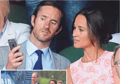  ?? ANTHONY DEVLIN, AP ?? Pippa Middleton and James Matthews at Wimbledon in July. They will marry next month.