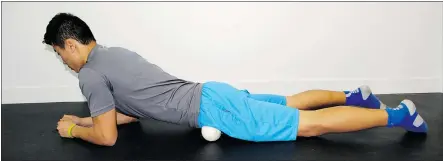  ??  ?? Releasing overly tight TFL muscles is very important in establishi­ng optimal hip mobility.