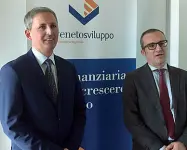  ??  ?? Tandem
Il presidente di Veneto Sviluppo, Spagna (a sinistra) con il direttore Gianmarco Russo