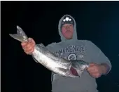  ??  ?? John Francis landed this 5lb 8oz bass on a Pennell pulley rig baited with crab while fishing at Port Talbot.