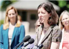  ?? (Joshua Roberts/Reuters) ?? REP. ELAINE LURIA speaks about the formation of the Congressio­nal Servicewom­en and Women Veterans Caucus on Capitol Hill in Washington in May.