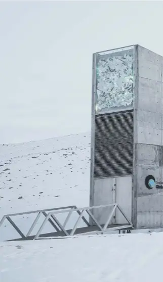  ??  ?? 0 The Svalbard Global Seed Vault is a secure seed bank on the Norwegian island in the remote Arctic Svalbard archipelag­o, about 1,300 kilometres from the North Pole