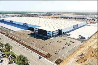  ?? COURTESY OF WONDERFUL REAL ESTATE ?? The J.M. Smucker Co., a Fortune 500 food producer, has reportedly signed a deal to lease this 1 million-square-foot warehouse at the Wonderful Industrial Park in Shafter. The warehouse is among many at the developmen­t, with more to come.