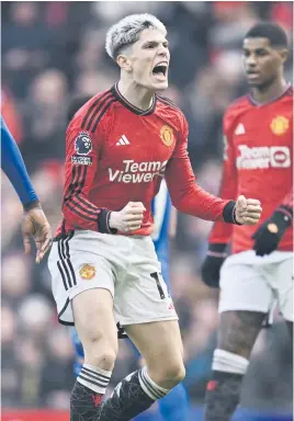  ?? Picture: AFP ?? RISING STAR. Manchester United’s Alejandro Garnacho was instrument­al in their 2-0 win over Everton in the English Premier League at Old Trafford on Saturday.