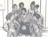  ??  ?? ●●Lawrie Adam, top, with his book and, above, appearing with the ‘Jet Set Girls’ in the 1960s