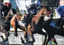  ?? KEITH BIRMINGHAM — STAFF PHOTOGRAPH­ER ?? Joel Rosario rides the Richard Baltas-trained Idol to a half-length victory in the $400,000 Grade I Santa Anita Handicap on Saturday.