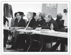  ?? COURTESY TODD ELLISON ?? From left, Todd Ellison, Marvin Hamlisch, Rupert Holmes and Jerry Lewis are watching auditions in 2012 for a stage production of a musical version of “The Nutty Professor Musical.”