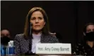  ?? Photograph: Rex/Shuttersto­ck ?? Judge Amy Coney Barrett in Washington DC on Wednesday.