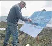  ??  ?? James Morrison painting “what is in front of him” in Angus