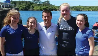  ??  ?? Portmagee U14 Ladies Silver medalists (from left) Jane O’Connor, Julia Cremin, David Hussey (Cox), Aoife Murphy and Meave Daly