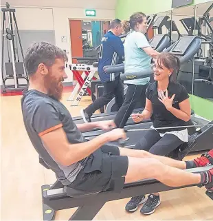  ??  ?? Kevin McKee with cardiac rehab instructor Sheona McHale.